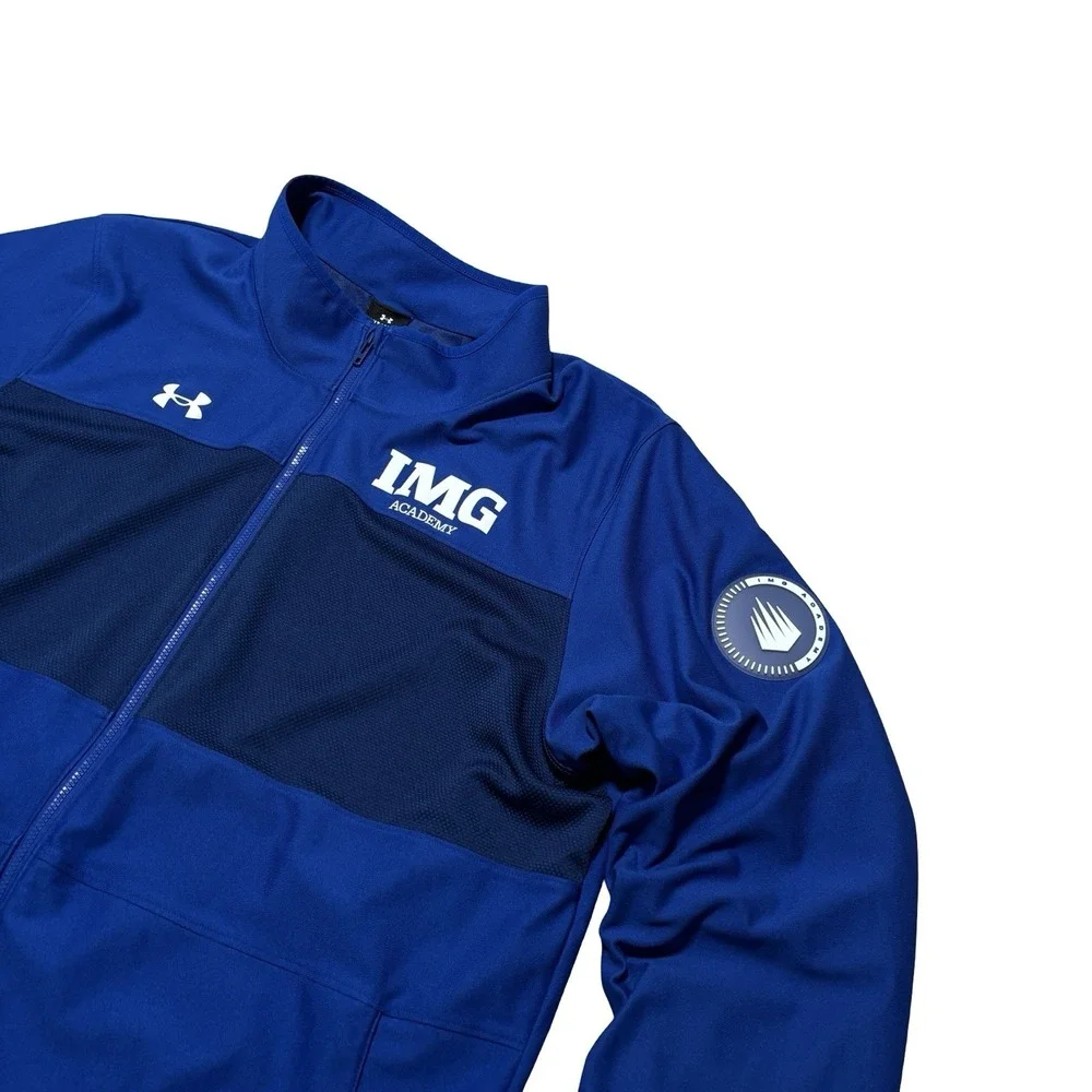 Under Armour Blue IMG Academy Full Zip Up Athletic Track Jacket Size 2XLT 25x31